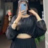 1117BLKCLO.jpg Suratikart Black Georgette Co-Ord Lehenga Set
