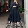 1117BLKMAIN.jpg Suratikart Black Georgette Co-Ord Lehenga Set