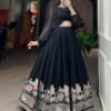 1117BLKSIDE1.jpg Suratikart Black Georgette Co-Ord Lehenga Set
