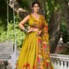 1216MSTMAIN.jpg Mustard Color Floral Print With Foil Work Viscose Chanderi Lehenga Choli