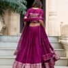 1906WINBACK.jpg Wine Color Chanderi Lehenga Choli