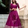 1906WINMAIN.jpg Wine Color Chanderi Lehenga Choli