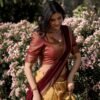 2001CRMCLO.jpg Cream Color Zari Weaving Work Kanchipuram Lehenga Choli