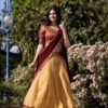 2001CRMMAIN1.jpg Cream Color Zari Weaving Work Kanchipuram Lehenga Choli