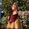 2001CRMSIDE.jpg Cream Color Zari Weaving Work Kanchipuram Lehenga Choli