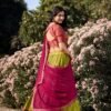 2001PSTSIDE.jpg Parrot Green Color Zari Weaving Work Kanchipuram South Culture Lehenga Choli