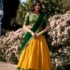 2001YLWMAIN1.jpg Yellow Color Zari Weaving Work Kanchipuram Haldi Lehenga Choli