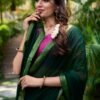 2004PNKCLO.jpg Pink Color South Style Poly Cotton Half Saree with Zari Weaving Lehenga and Elegant Dupatta