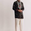 360_4 Black Silk Kurta Set with Bandhani Print
