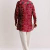 Red Silk Kurta Set With Bandhani Print