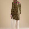 Green Silk Resham Embroidered Mens Kurta Set