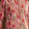 370_3 Pink Silk Leaf Printed Kurta Set