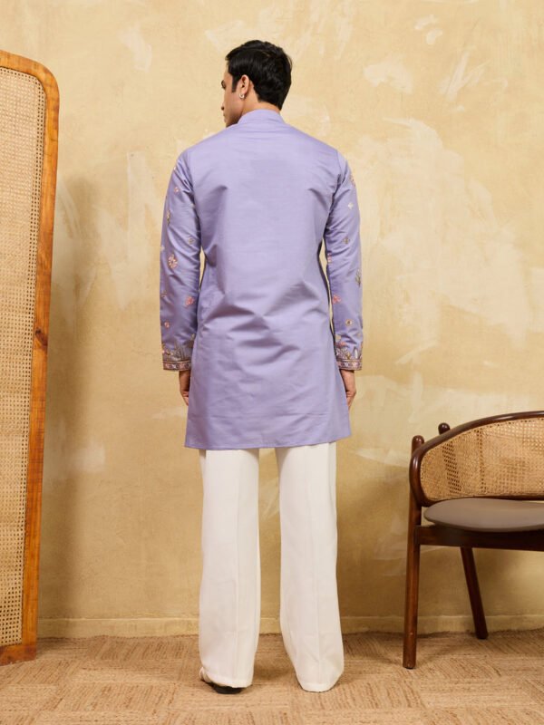 373_4 Luxury Lavender Embroidered Designer Kurta Set For Special Occasion