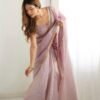 IMG_6680.jpg Dusty Pink Pre-Draped Saree with Stitched Blouse