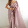 IMG_6683.jpg Dusty Pink Pre-Draped Saree with Stitched Blouse