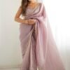 IMG_6684.jpg Dusty Pink Pre-Draped Saree with Stitched Blouse