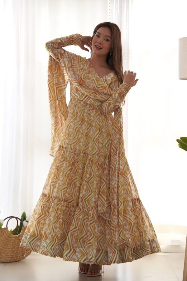 IMG_9973.jpg Stunning Multi-Color Heavy Soft Fox Georgette Zigzag Print Anarkali