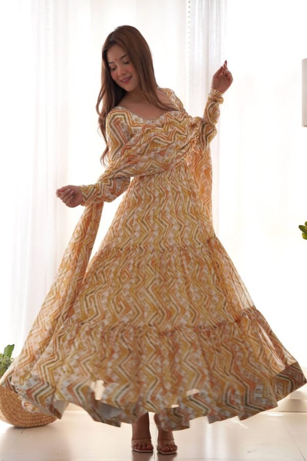 IMG_9974.jpg Stunning Multi-Color Heavy Soft Fox Georgette Zigzag Print Anarkali