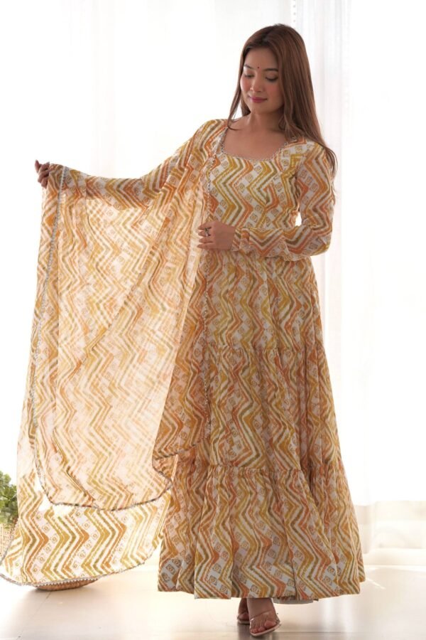 IMG_9977.jpg Stunning Multi-Color Heavy Soft Fox Georgette Zigzag Print Anarkali