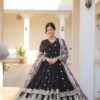 KA-1078BLACK_1.jpg Black Heavy Embroidery Work Gown with Dupatta