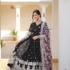 KA-1078BLACK_2.jpg Black Heavy Embroidery Work Gown with Dupatta
