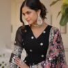 KA-1078BLACK_3.jpg Black Heavy Embroidery Work Gown with Dupatta