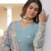 KA-1078GREEN_1.jpg Sky Blue Heavy Embroidery Work Gown with Dupatta