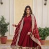 KA-1082MAROON_6.jpg Luxurious Maroon Heavy Designer Gown with Dupatta