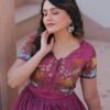 KA-1170_6.jpg Ruby Color Jacket Style South Indian Gown Set