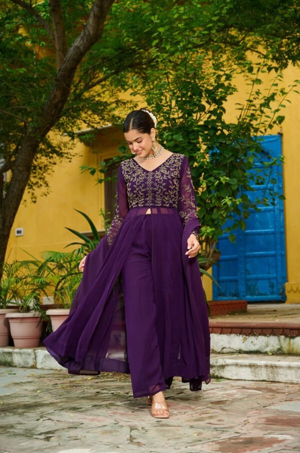 KA-1201_2.jpg WINE COLOR DESIGNER KURTI PANT SET