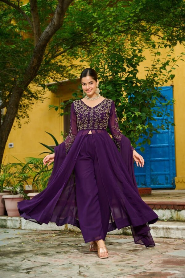 KA-1201_3.jpg WINE COLOR DESIGNER KURTI PANT SET