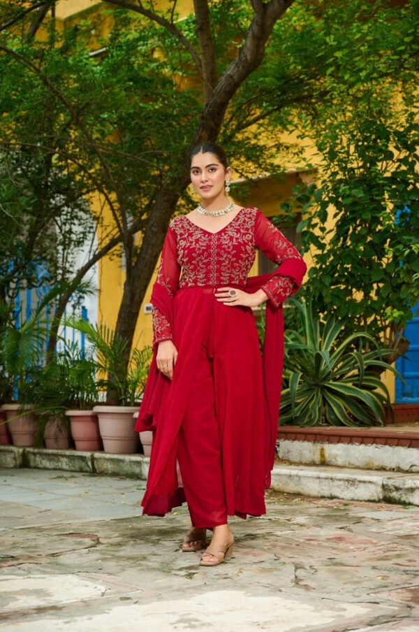 KA-1201_6.jpg MAROON COLOR DESIGNER KURTI PANT SET