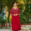 KA-1201_8.jpg MAROON COLOR DESIGNER KURTI PANT SET
