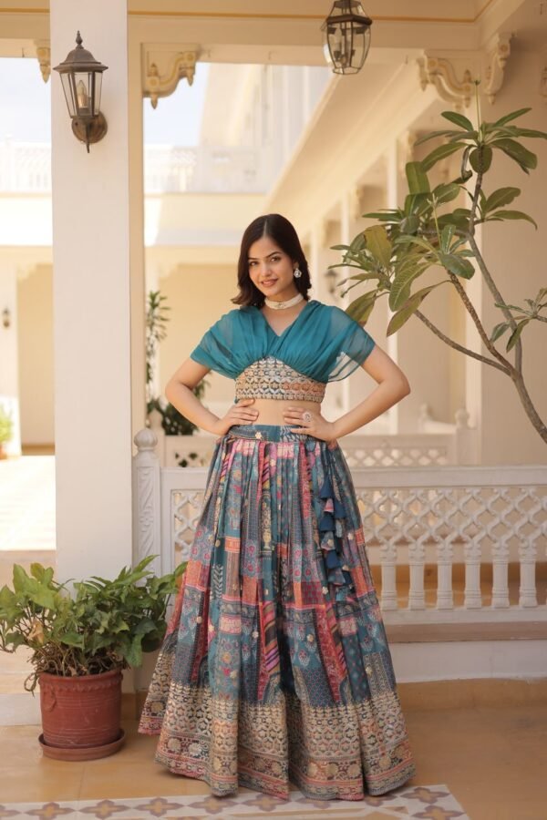 KA-5032TURKISH_3.jpg Luxurious Turkish Russian Silk with Digital Print Lehenga with Designer Blouse