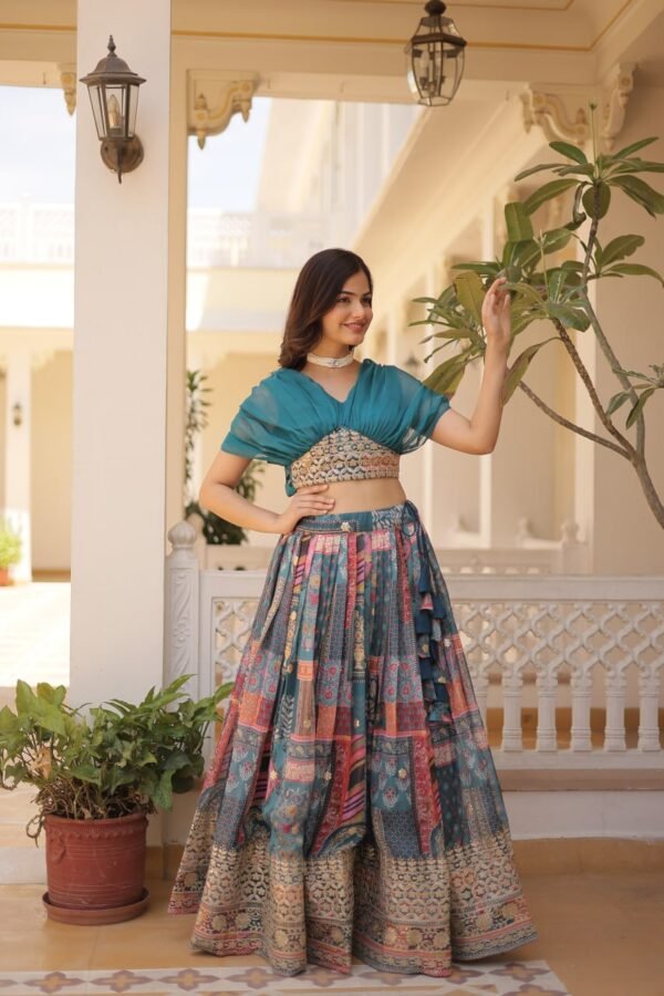 KA-5032TURKISH_4.jpg Luxurious Turkish Russian Silk with Digital Print Lehenga with Designer Blouse