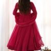 Vibrant Rani Pink Georgette Laheriya Print Anarkali Suit with Dupatta