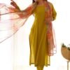 Mustard Viscose Straight Kurta Set for Office Wear