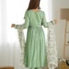 KB-275PISTA_3.jpg Pista Color Nyra Cut Kurta Suit with Floral Tabby Organza Dupatta