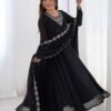 KB-283BLACK_2.jpg Black Georgette Embroidered Anarkali Suit Set
