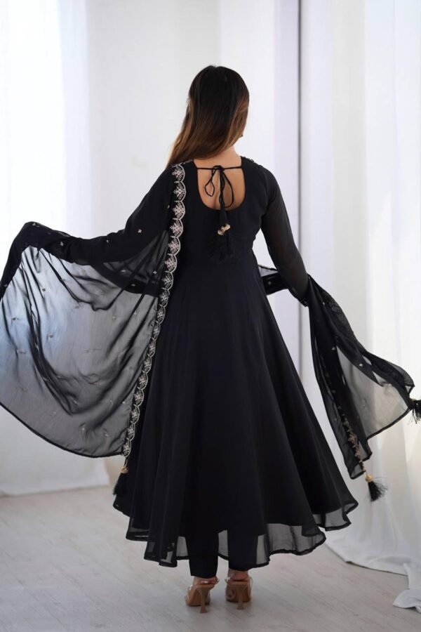 KB-283BLACK_3.jpg Black Georgette Embroidered Anarkali Suit Set