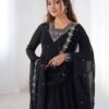 KB-283BLACK_4.jpg Black Georgette Embroidered Anarkali Suit Set