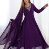 KB-283PURPLE_1.jpg Purple Georgette Embroidered Anarkali Suit Set