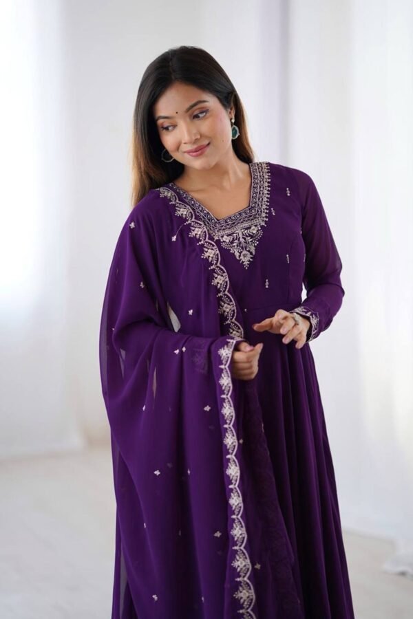 KB-283PURPLE_3.jpg Purple Georgette Embroidered Anarkali Suit Set