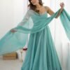 KB-287_1.jpg Powder Blue Anarkali Suit with Swarovski Work