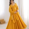 KB-291YELLOW_4.jpg Sunshine Yellow Fancy Anarkali Gown