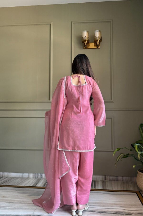 KB-297PINK_3.jpg Pink Crunchy Silk Farshi Salwar Suit with Swarovski Work