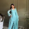 KB-297TEAL_2.jpg Cute Teal Crunchy Silk Farshi Salwar Suit