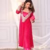 LG-1944_7.jpg Rani Pink Bandhani Print Mirror Work Cord Set