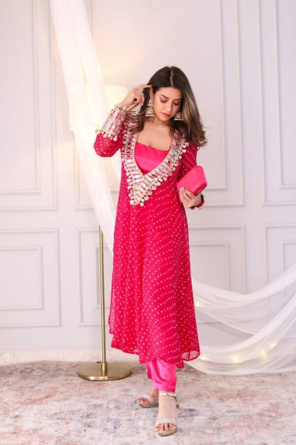 LG-1944_7.jpg Rani Pink Bandhani Print Mirror Work Cord Set