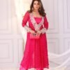 LG-1944_8.jpg Rani Pink Bandhani Print Mirror Work Cord Set